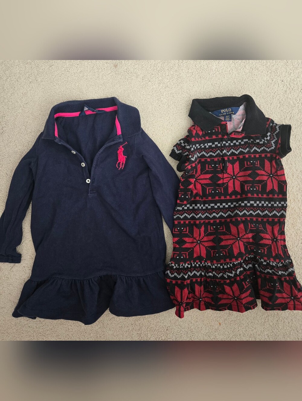 Ralph Lauren Navy Polo Dress Set Of 2 For Girls 2T